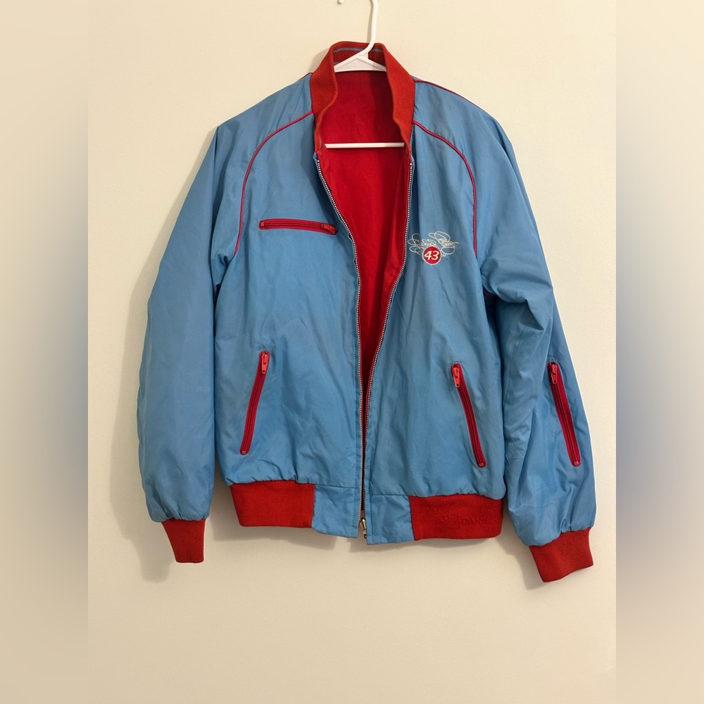 Richard Petty “The King” “Petty” Blue and Red reversible jacket #43 NASC…
